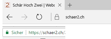https symbol im Browser